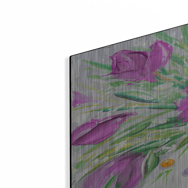 Art mural en métal «Polka Dot Mauve» par Estelle Grengs, Luxe, H 36 po x l 24 po