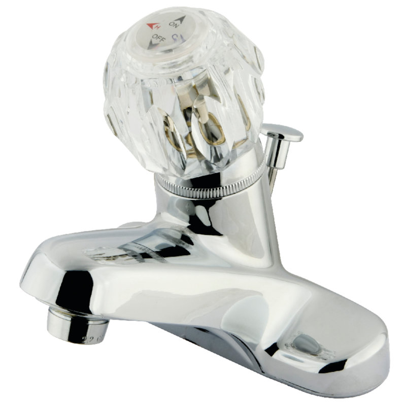 Robinet de salle de bain central à poignée simple 4 "Kingston Brass Americana, Chrome poli