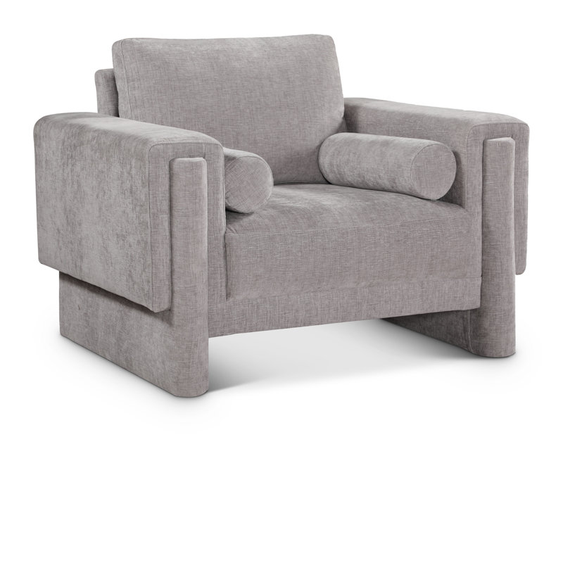 Izziah Upholstered Armchair, Grey Chenille Fabric