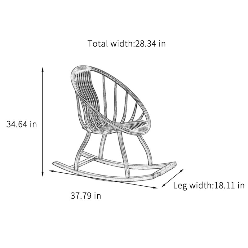 Chaise berçante de détente en bois de santal