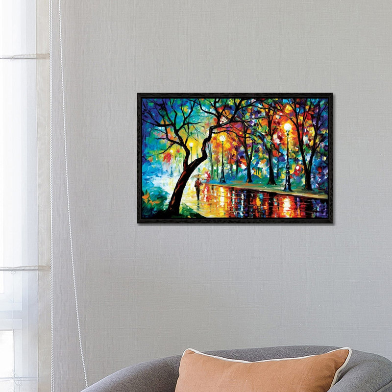 Dark Night II by Leonid Afremov - Painting on Canvas, Black Framed Canvas, 66.04 cm H x 45.72 cm W