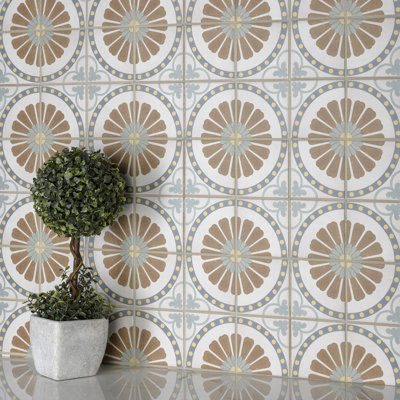 Revival Ring Mini 4" x 4" Ceramic Patterned Wall & Floor Tile