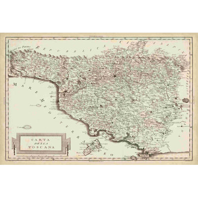 Carte antique de la Toscane