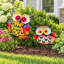 Ensemble de 2 piquets de jardin en métal coloré en forme de hibou