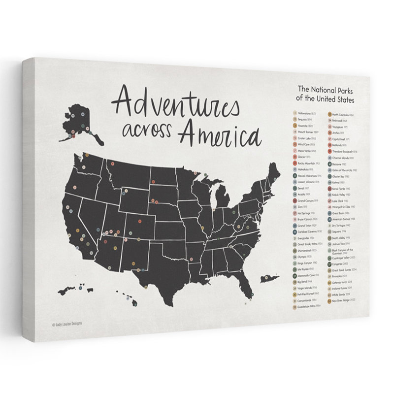 Adventures Across America, art contemporain, H 40 po x l 60 po