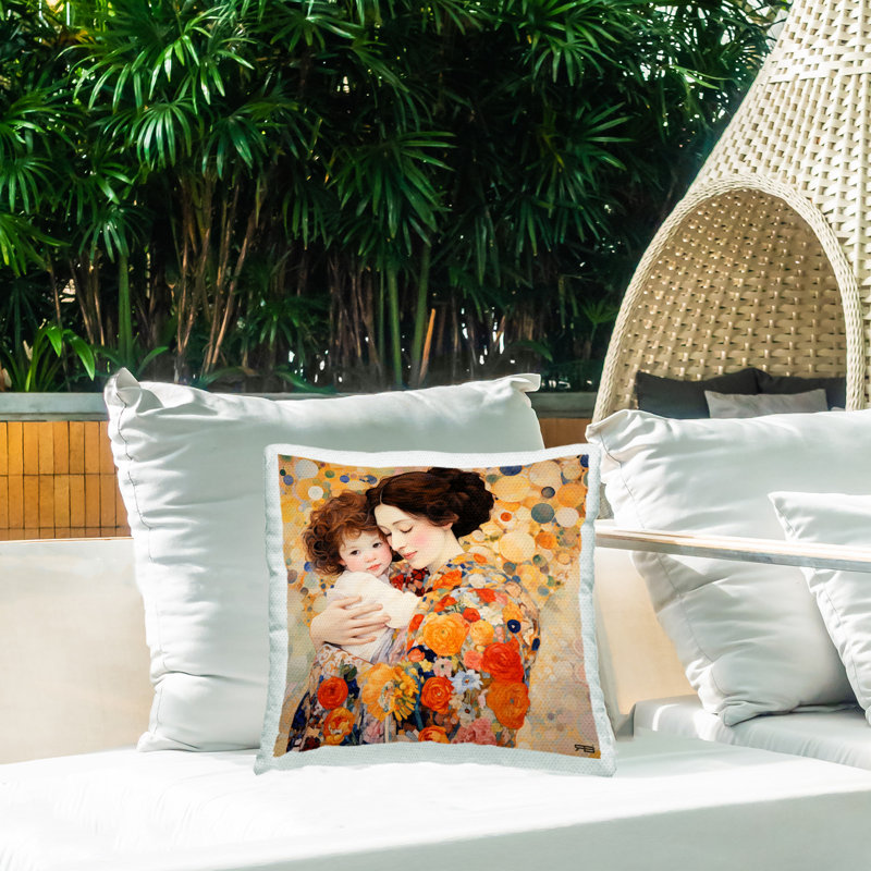 Coussin d'extérieur imprimé mère Mother