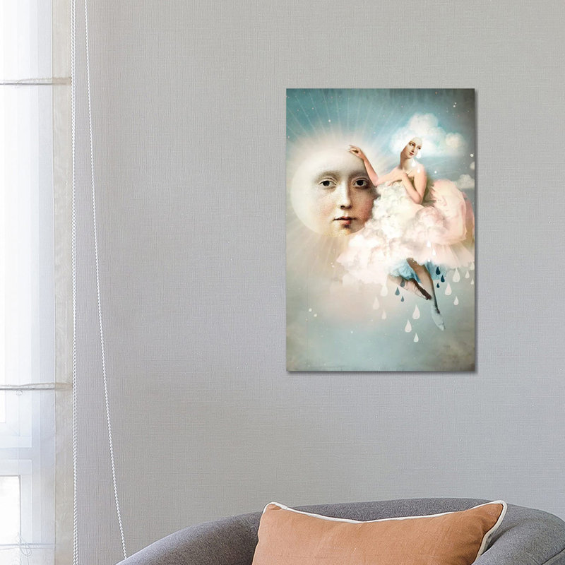 «No Rain Today» par Catrin Welz-Stein - impression d'art graphique, H 26 po x l 18 po x 1,5 po, Toile tendue, Pas de tapis