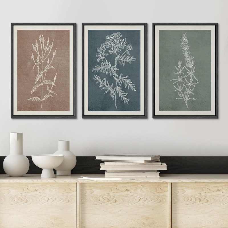 Duotone forêt sauvage, impression sur toile 3 pièces, Noir, H 24 po x l 16 po x P 1,5 po