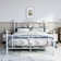 Anterrio Metal Open-Frame Bed with Butterfly Pattern Design Headboard and Footboard