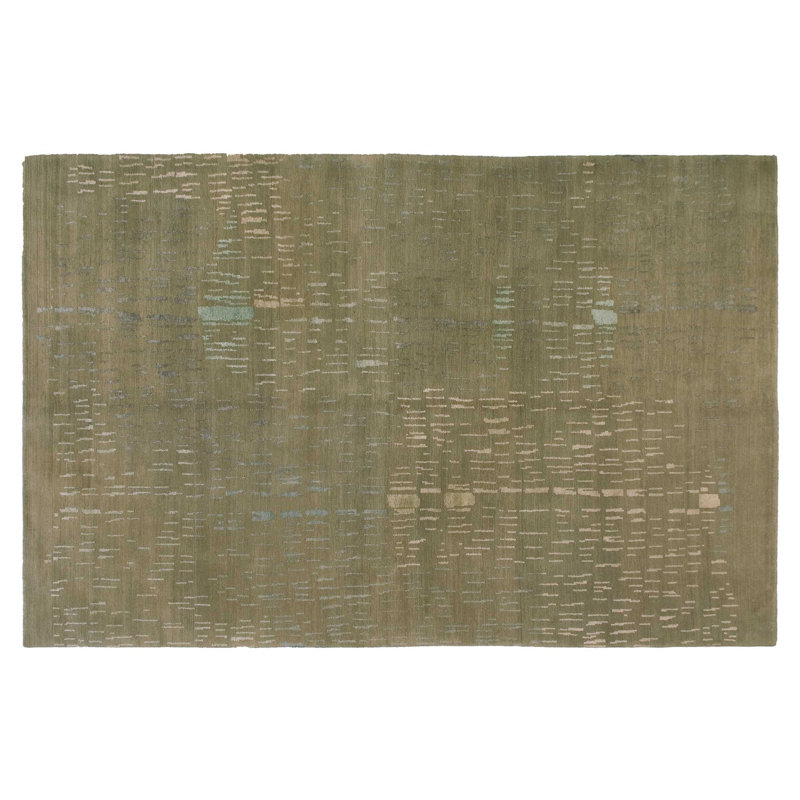Prati Abstract Area Rug in Green/Gray/Neutral, Rectangle 6' x 9'