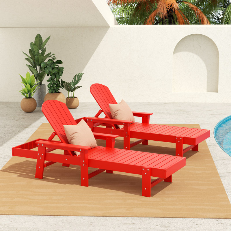 Altura Outdoor Chaise Lounge, Red