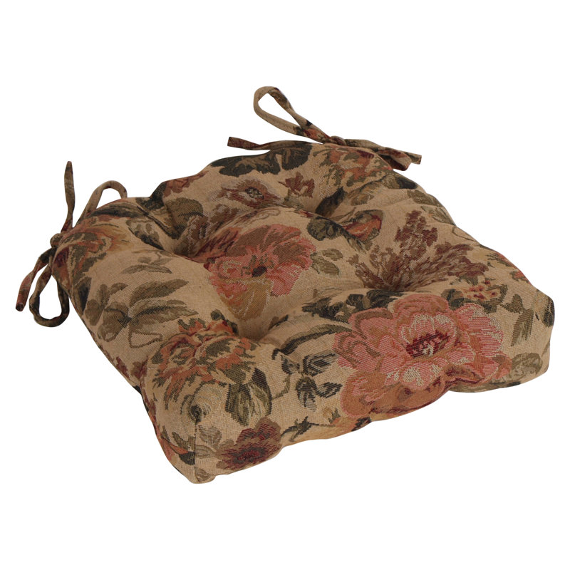 Coussin de chaise tapissier 16 pouces à dossier arrondi et touffeté (ensemble de 4)