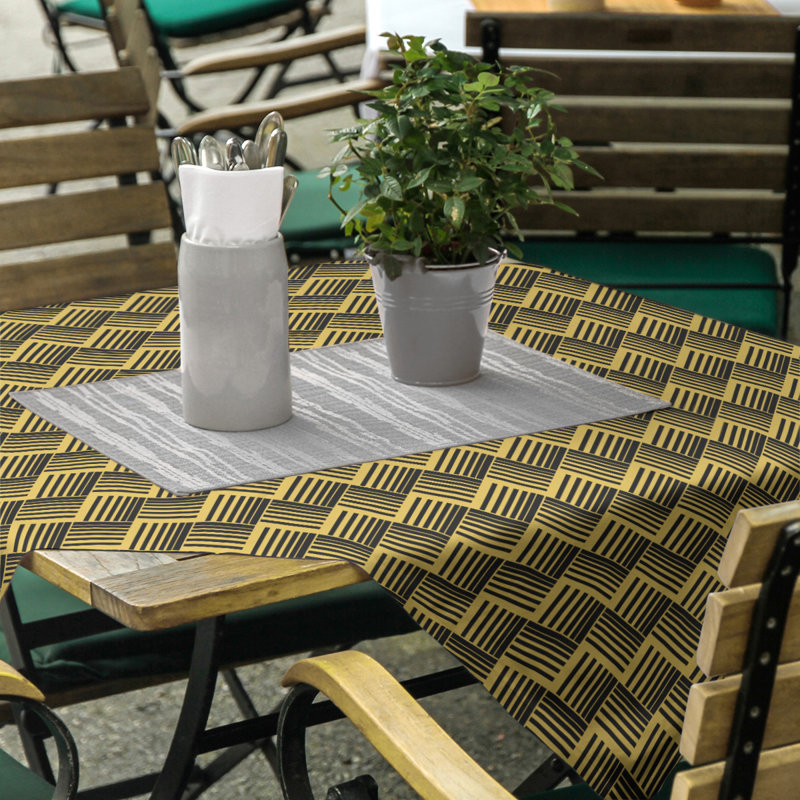 Rayures nattes classiques Nappe, Jaune / noir