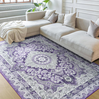 Tapis à motif floral lavable Fillender