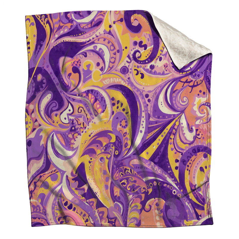 Couvertures à motif cachemire tourbillonnant, 50 po L x 60 po H