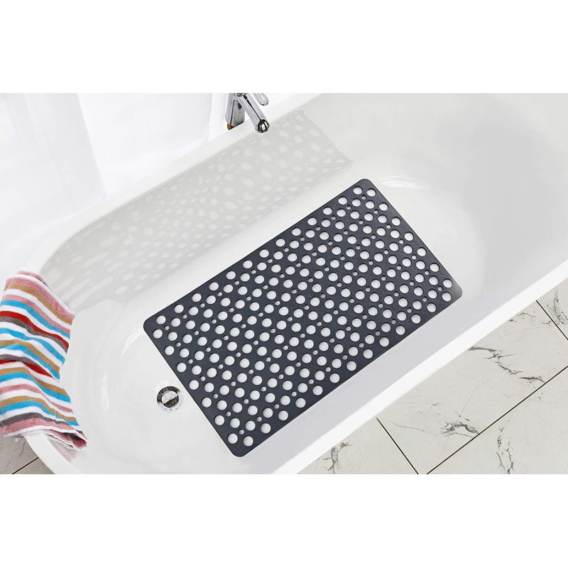Tapis de bain antidérapant 35 po x 16 po gris