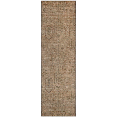 Premium Machine Washable Prisco Terracotta Rug