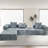 American Style Convertible Modular 4 - Seat Compression , Grey With Medium Firm Seat, 100% New Foam, Us , Standard 100 By Brushed Corduroy Covers, Machine Washable And Skin Smooth-1143257467