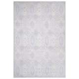 Hand Knotted Wool Area Rug in Light Gray