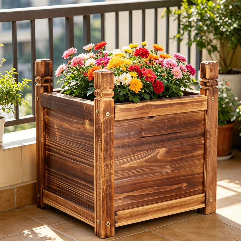 Kley Wood Planter Box, 38cm H x 30cm W x 30cm D
