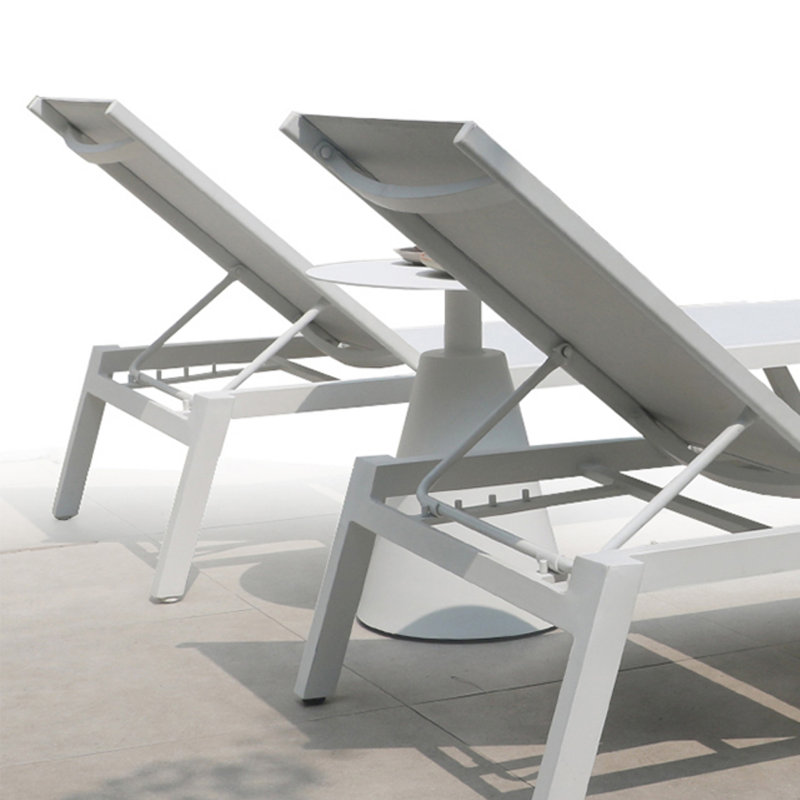 Chaise longue d'extérieur en tissu