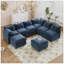 Canapé-lit modulaire polyvalent 8 pièces avec rangement, coussins décoratifs élégants à double couche, conception confortable et durable, parfait pour tout espace de vie-1344609028