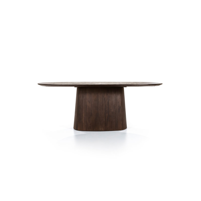 Aron Oval Solid Wood Dining Table, 43" W x 79" L, Brown