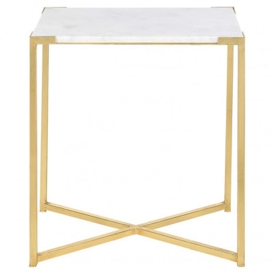 Amelia Stone Cross Legs End Table