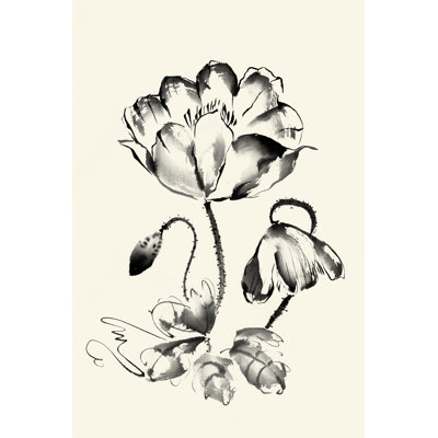 Ink Wash Floral IV - Poppy by Nan Rae - Painting