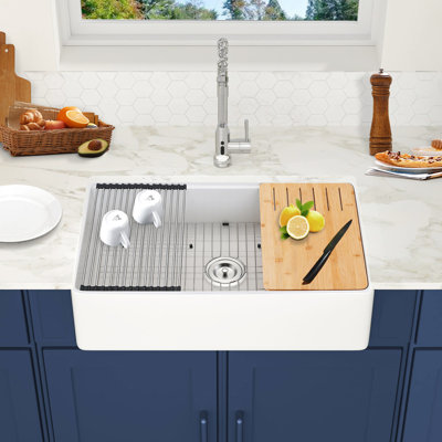 Évier de cuisine Workstation 30 po x 20 po - blanc, résistant à la chaleur, aux taches et aux égratignures, antirouille, insonorisant, simple entretien de la chaleur, teinture, facile à nettoyer
