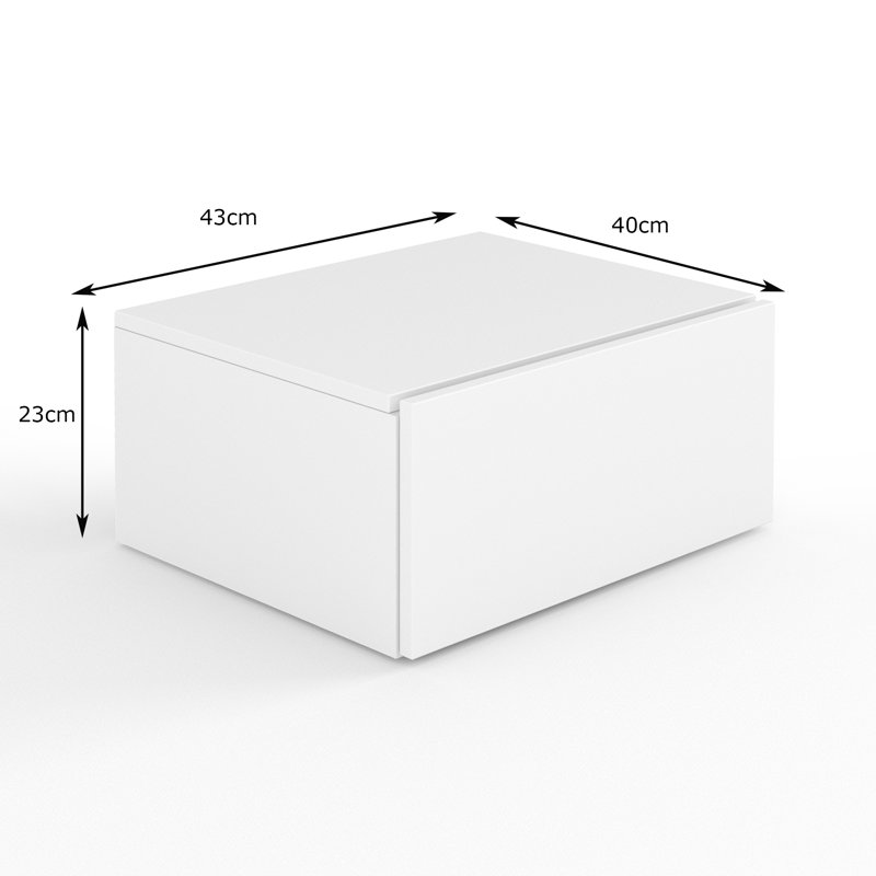 Mirazo 43cm W Manufactured Wood Bedside Table, White