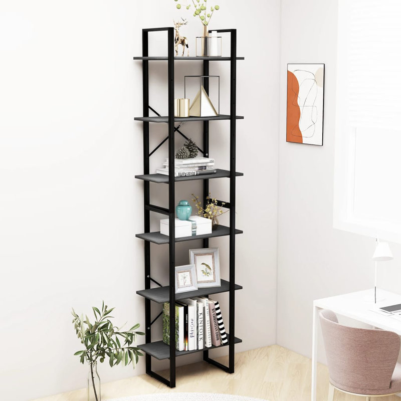 Emlen 210cm H x 60cm W Etagere Bookcase, Grey
