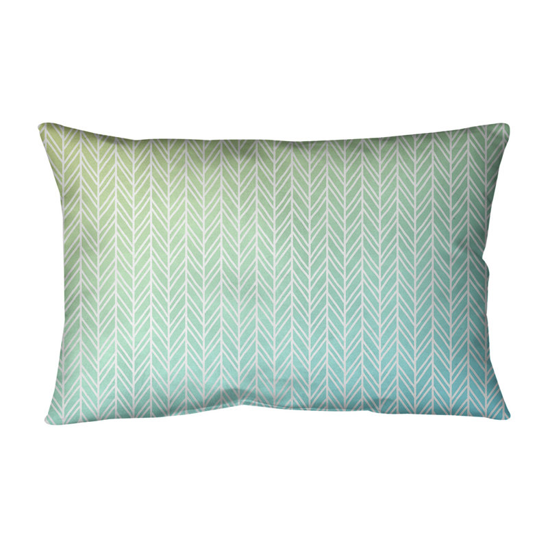 Katelyn Elizabeth Geometric Leather/Suede Reversible Throw Pillow, No Fill, Blue/Yellow