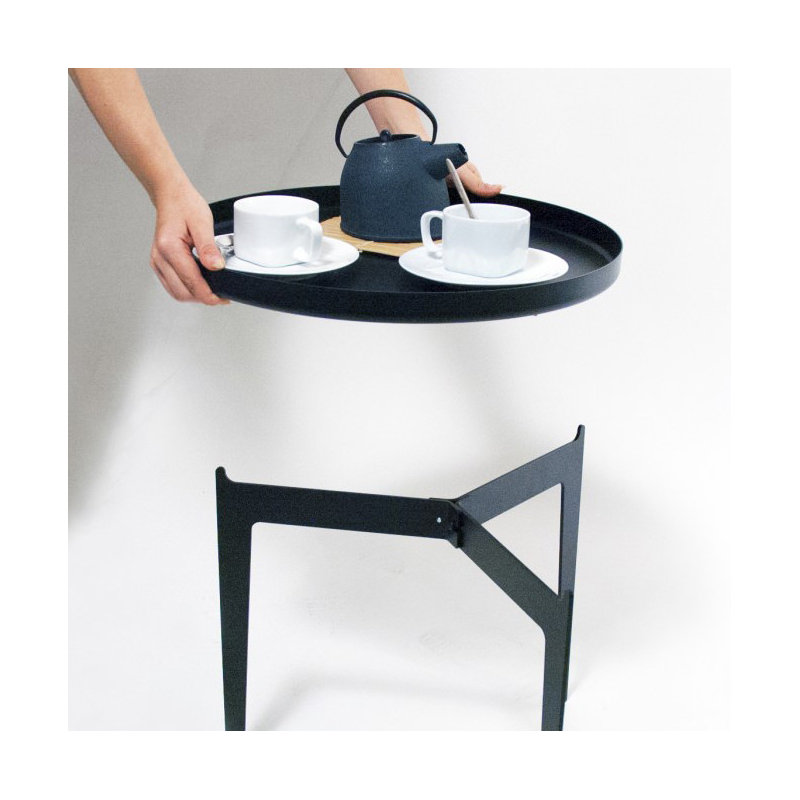 Tray Top End Table, Black