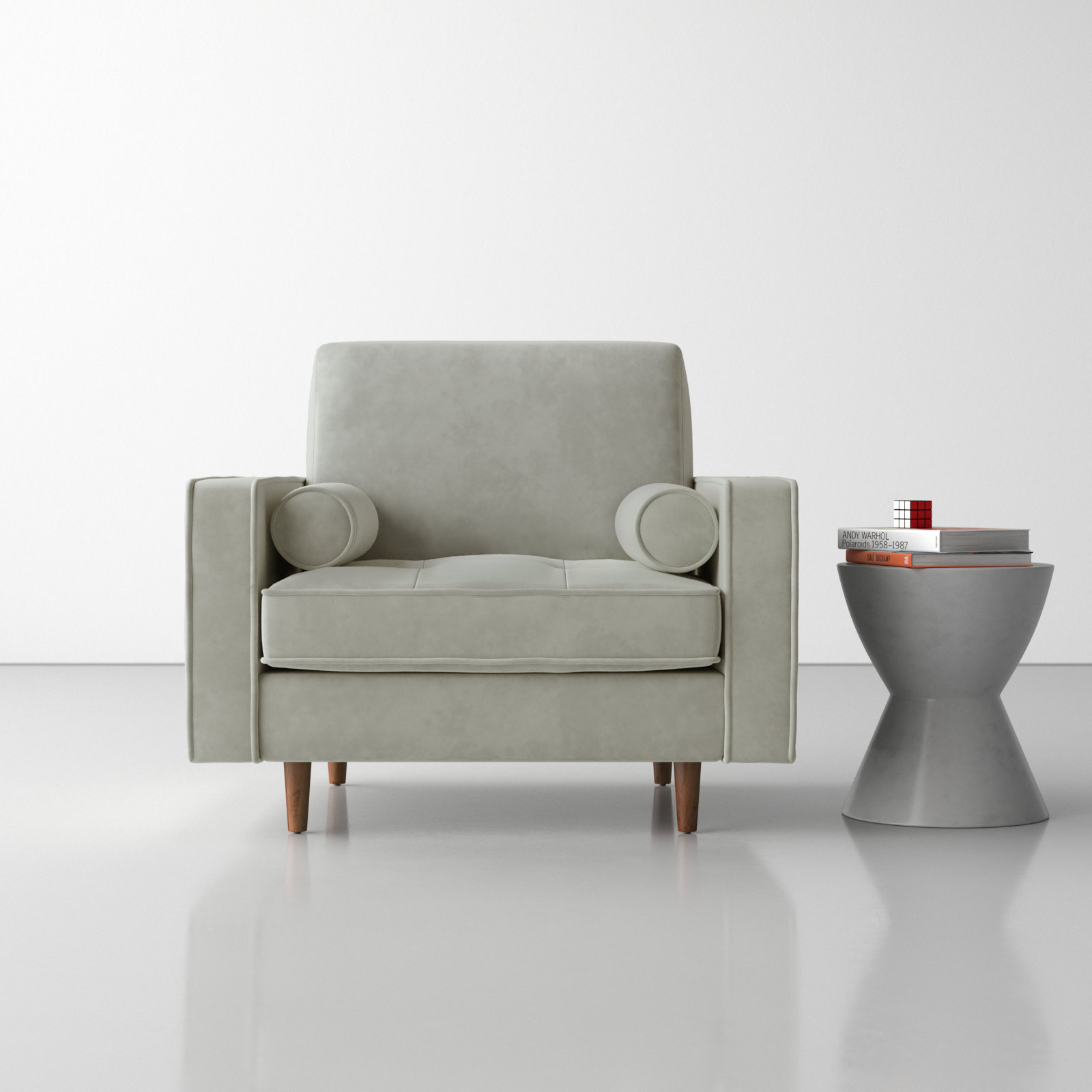Pritchett Armchair, Bella Platinum Performance Velvet