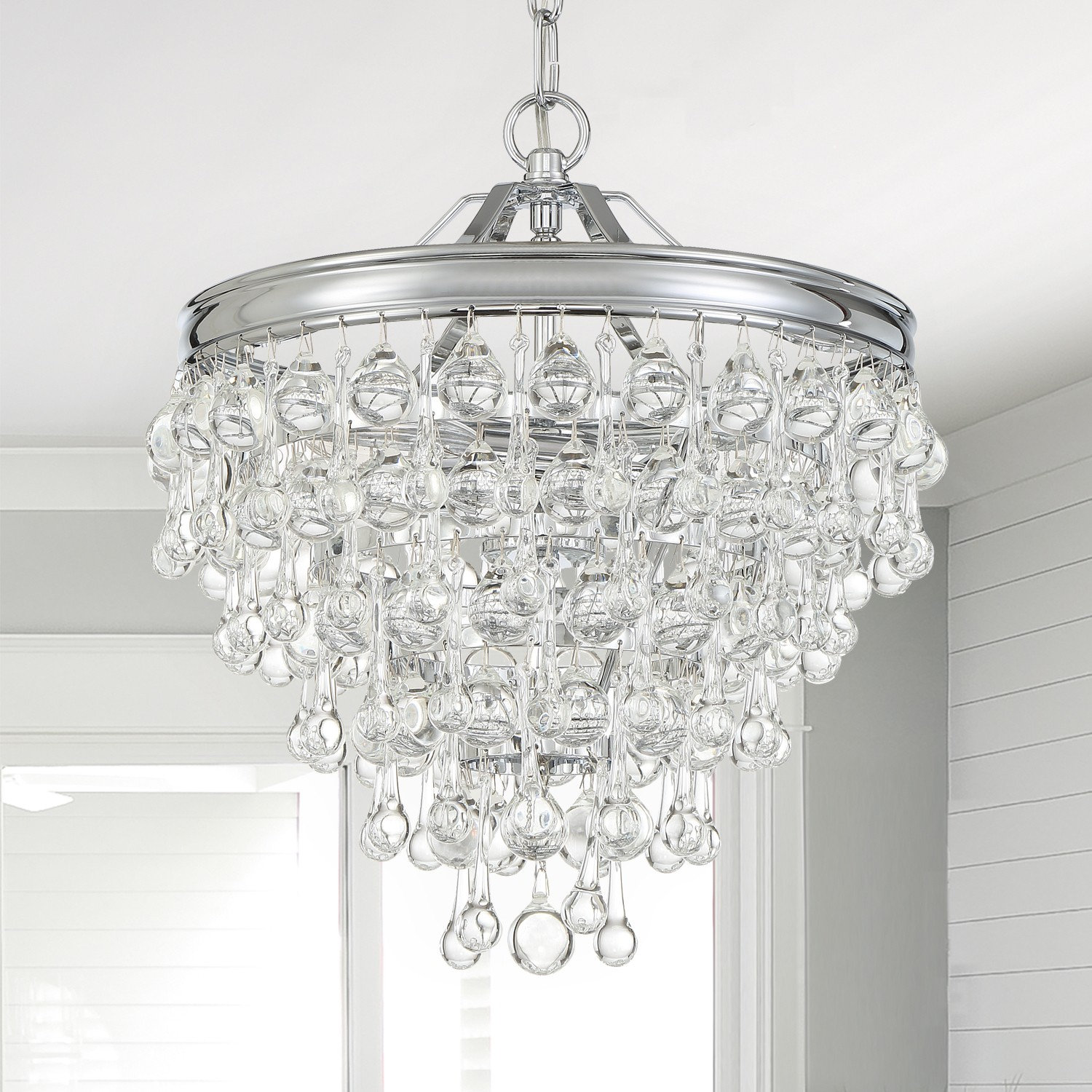 Omalley Dimmable Stainless Steel 3-Light Pendant, Chrome