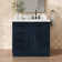 Tidworth 36'' Solid Wood Single Bathroom Vanity with 1.5'' White Quartz Top, Right Offset Rectangular Sink