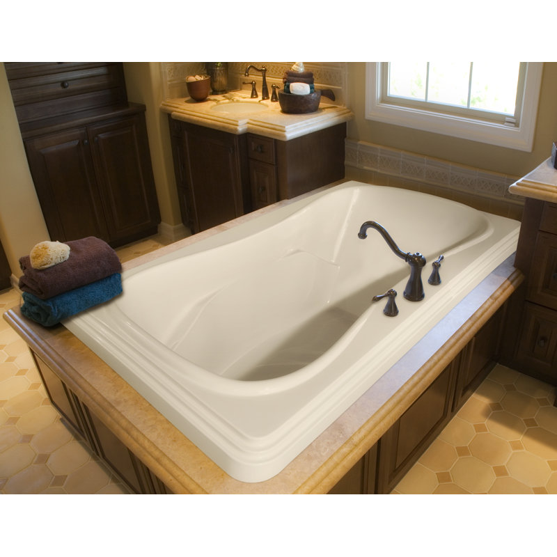 Jennifer 72'' x 48'' Whirlpool Acrylic Bathtub, Almond, Polished Chrome