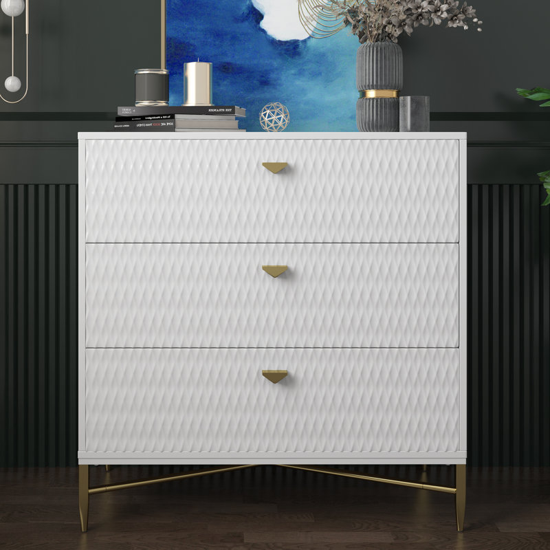Commode en bois 3 tiroirs Sturbridge, Blanc