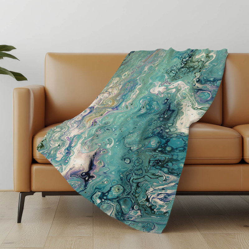 Addison Machine Washable Sherpa Abstract Throw Blanket