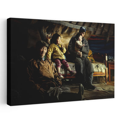Mongolian Family Yurt Abstract Contemporary Wall Art Print