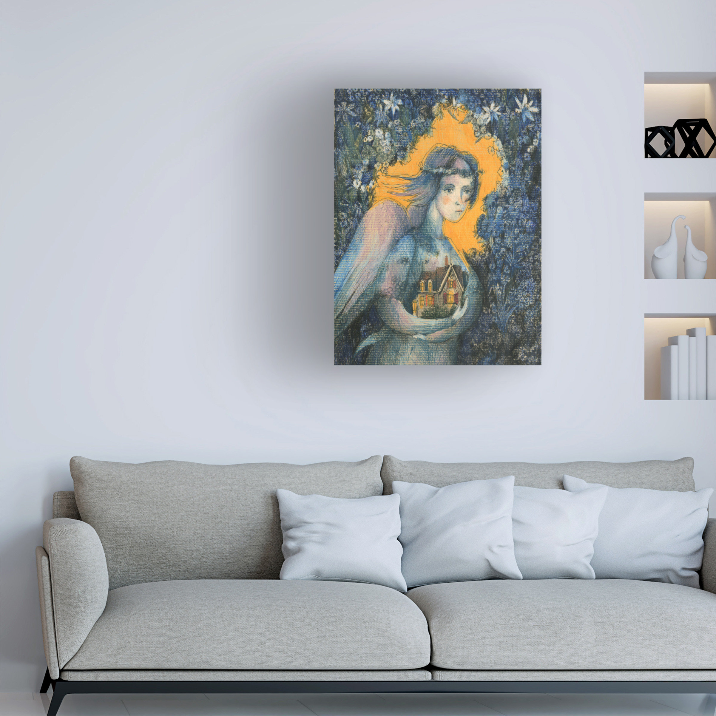 Trademark Fine Art Olga Grebennik Angel Yellow Light (2) Canvas Art ...
