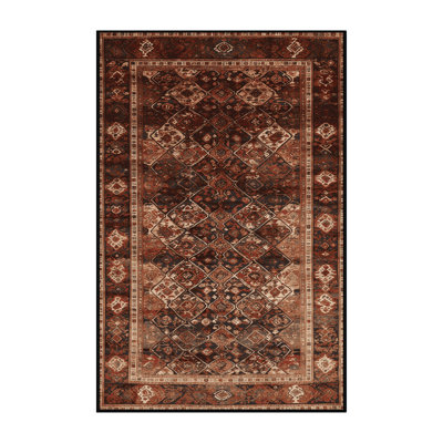 Machine Washable Persian Black Area Rug