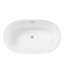 Baignoire autoportante de 47 po en acrylique ovale blanc brillant, confortable et hygiénique, drain central, baignoire ovale, élégante et vérifiée