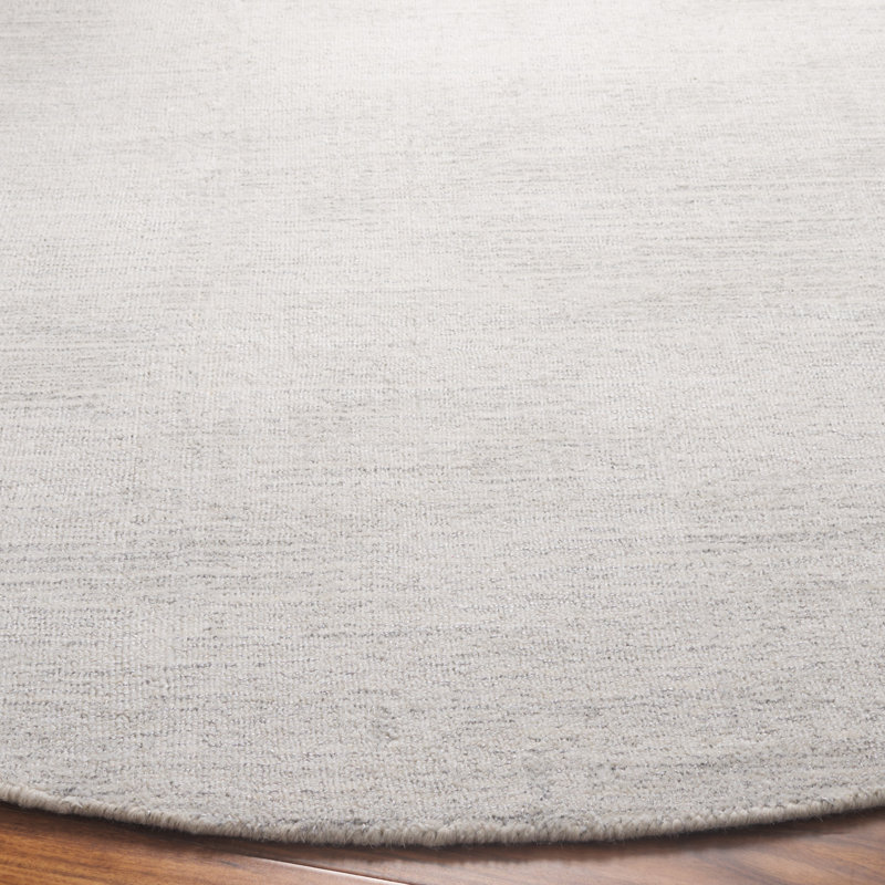 Tapis ivoire / polyester / laine en laine tissé à la main Nicoe, Rond 6 pi