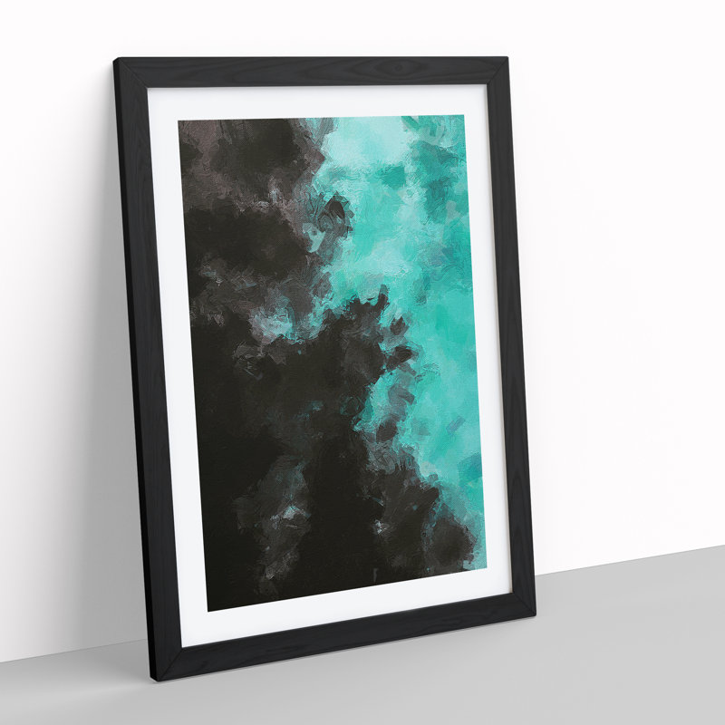 Dive Right In Abstract - Single Picture Frame Print, Black, 64cm H x 46cm W x 2cm D