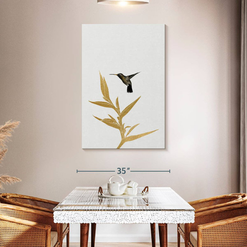 Colibri et fleur I, H 48 po x l 32 po