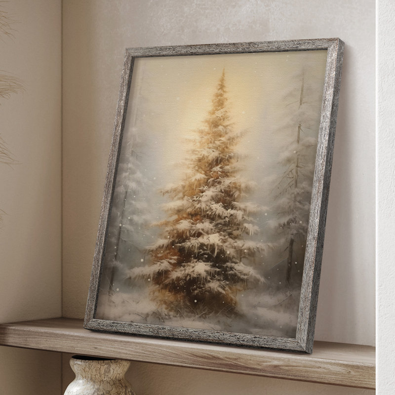 «Christmas Holiday Art», impression encadrée en bois massif, H 21 po x l 17 po