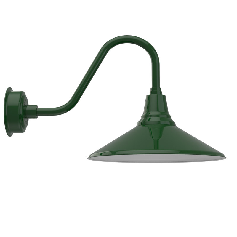 Luminaire de grange d'extérieur Albali, Vert rétro, H 15,72 po x l 18 po x P 28 po