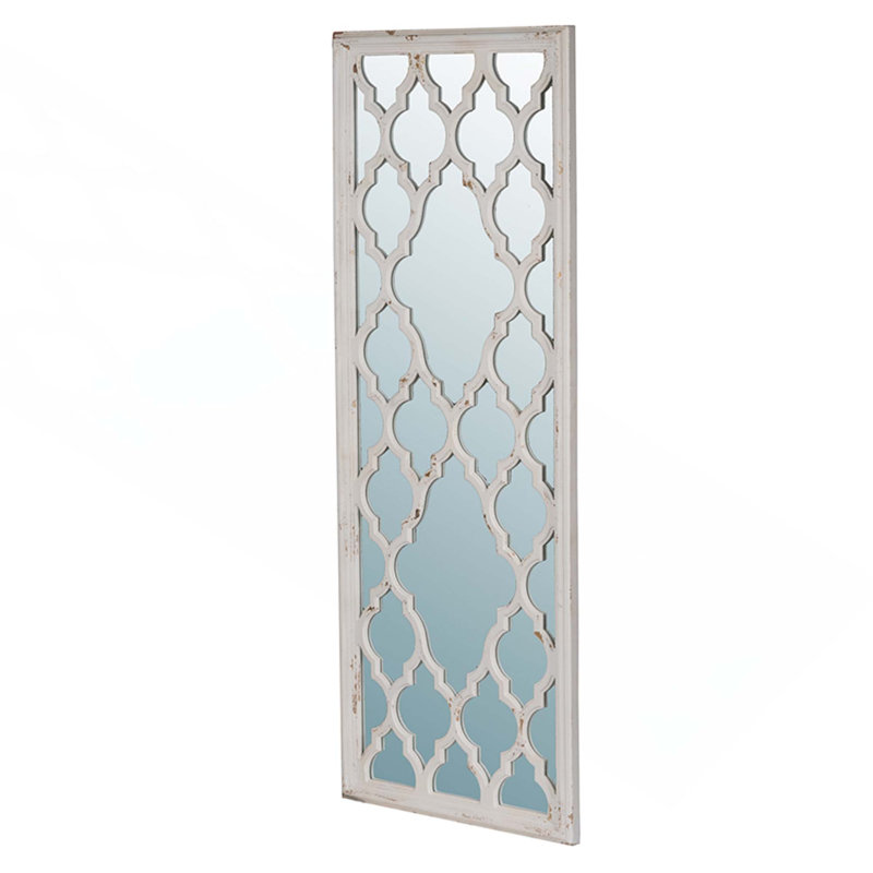 Full Body Floor Mirror With Distressed Wooden Frame Complements Various Styles And Offers Full-Length View